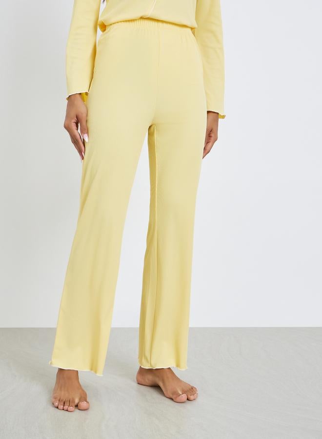 ستايلي طقم بيجاما من بنطال وبلوزة مضلعة - Image 4